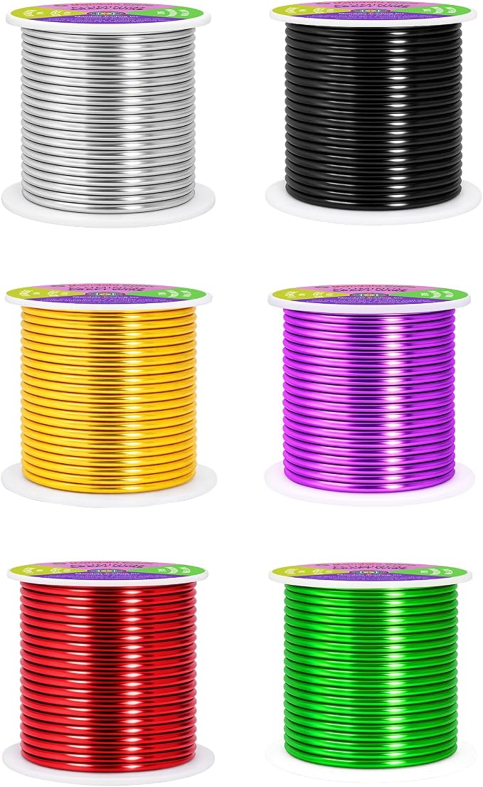Mandala Crafts 8 GA Silver Black Red Assorted Anodized Aluminum Craft Wire | - Image 2