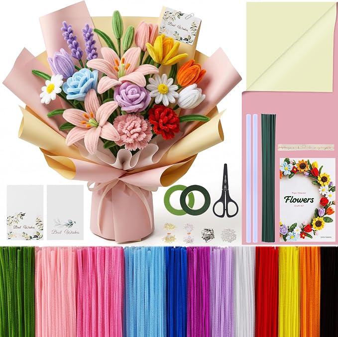 EARLY MINDS 800Pcs Pipe Cleaner Flower Kit by Unknown