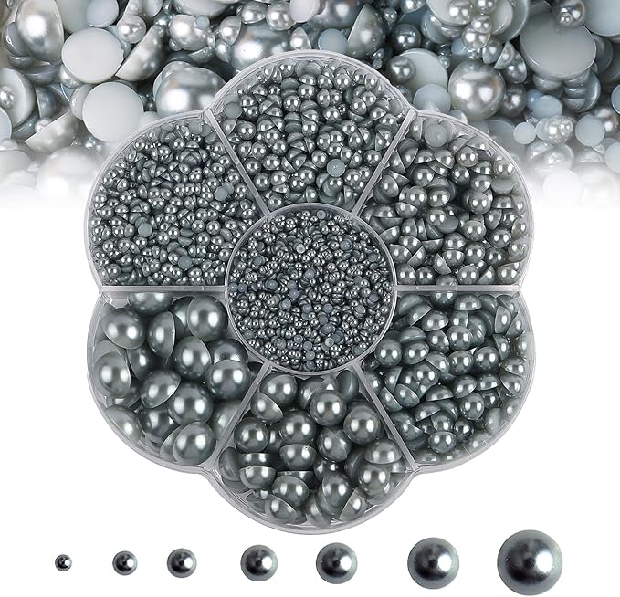 5600PCS Half Round Pearls Flatback Imitation Pearls by MLGDA