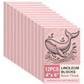 SGHUO 12pcs 4"x6" Pink Rubber Linoleum Blocks by SGHUO