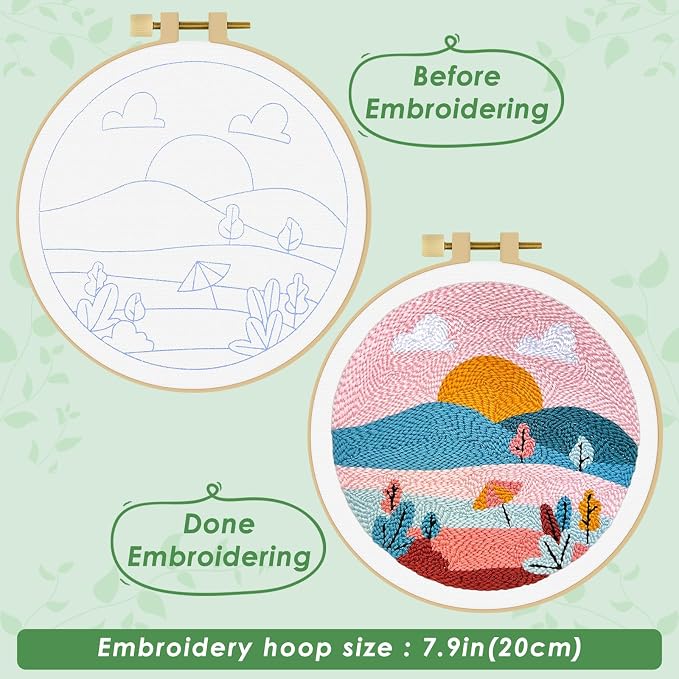 ERKOON Punch Needle Kit Adults Beginners, DIY Easy Landscapes Embroidery Set - Image 3