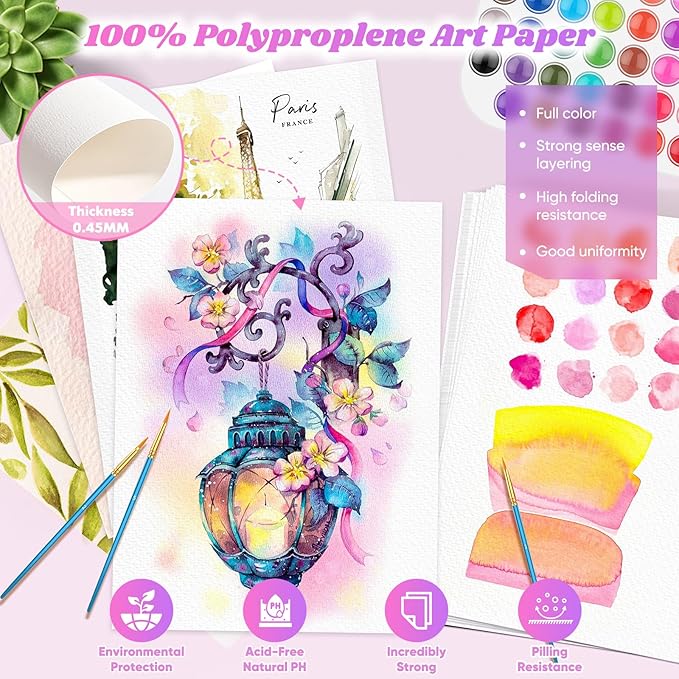 128 Sheets Watercolor Paper Bulk, Arts and Crafts Supplies, Valentine Gift Cards - Image 3