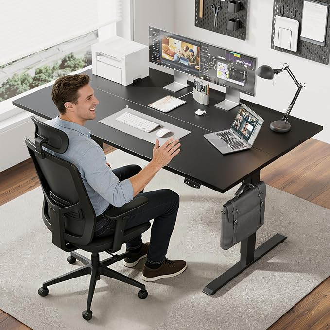Agilestic Electric Standing Desk, 63 x 28 Inches Height Adjustable Desk - Image 2