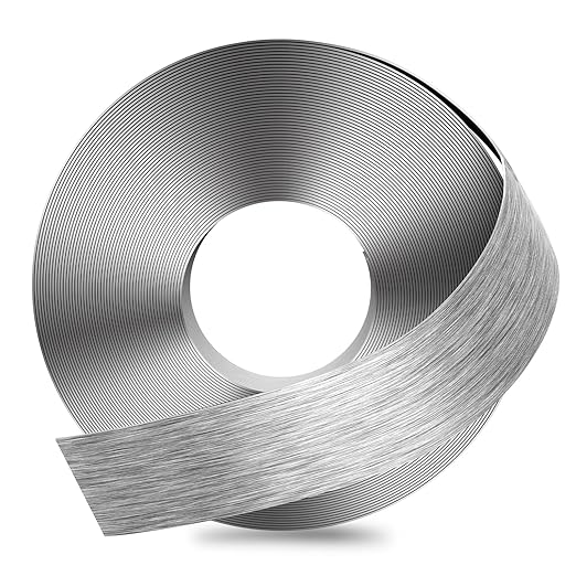 GSCIT Club Grey Silver Edge Banding, 2 Inch x 100ft Aluminum Brushed Edge Banding PVC Edge Trim for Cabinet Repair Furniture