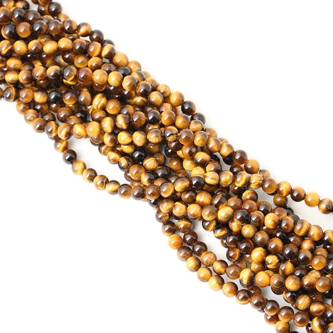 60PCS 6mm Natural Yellow Tiger Eye Stone Gemstone Round Loose Beads - Image 4