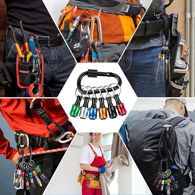 Bit Holder Keychain 24pc Bit Holder 1/4 inch Hex Shank Screwdriver Bits Holder Extension Bar Keychain Screw Adapter Drill Change Hand-held Screwdrivers Drill Bits Holder Portable