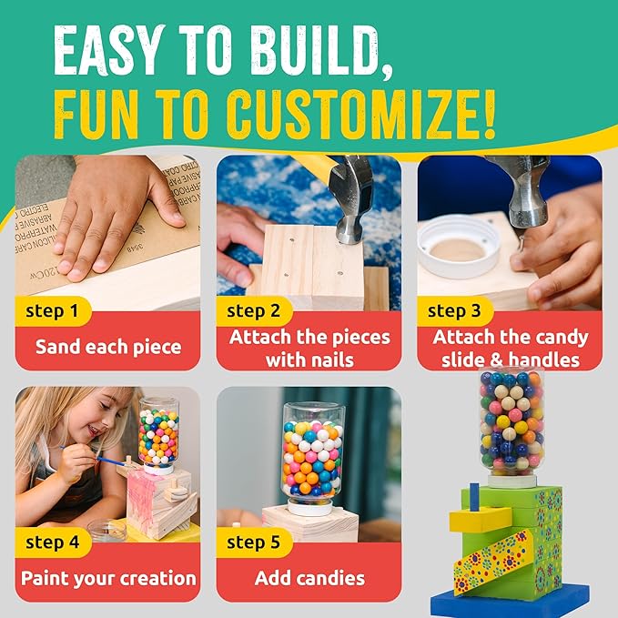 SparkJump Candy Dispenser Woodworking Kit – Complete STEM Building Kit - Image 5