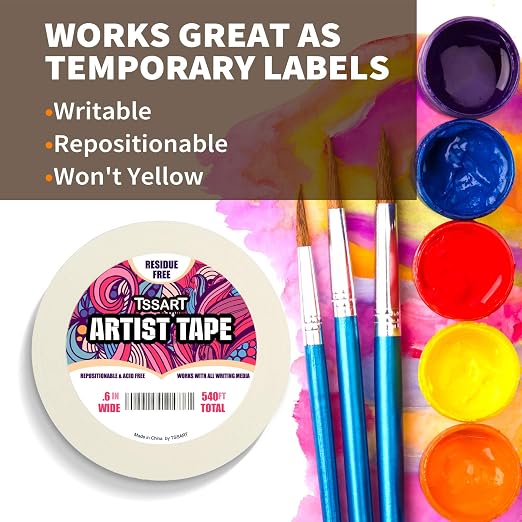 3 Pack White Artist Tape - Image 4