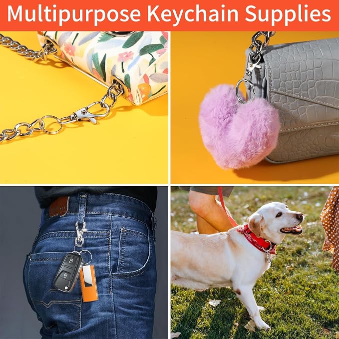 LEOBRO 60 PCS Swivel Snap Hooks and Key Rings, Keychain Clips and Key Chain - Image 7