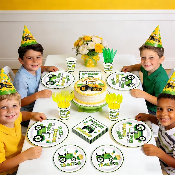 168 Pcs Tractor Farm Theme Party Decorations, Serves 24 | Start Your Tractor - Image 7