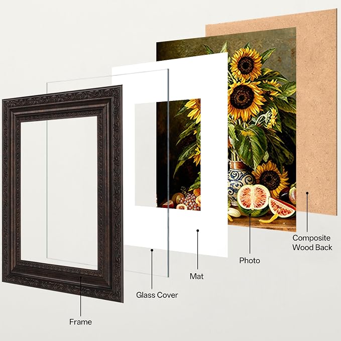 eletecpro 4x6 Vintage Picture Frame, Glass Cover, Horizontal or Vertical - Image 2