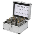 10PCS Carbide Hole Saw Kit, 16–53mm Metal Hole Cutter with Pilot Drill, Holesaw for Hard Metal, Stainless Steel, Iron, Mild Steel, Aluminium, Alloy, Plastic, Fiberglass