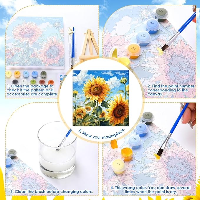 RoundFunny 8 Set Paint by Numbers Kit - Image 3