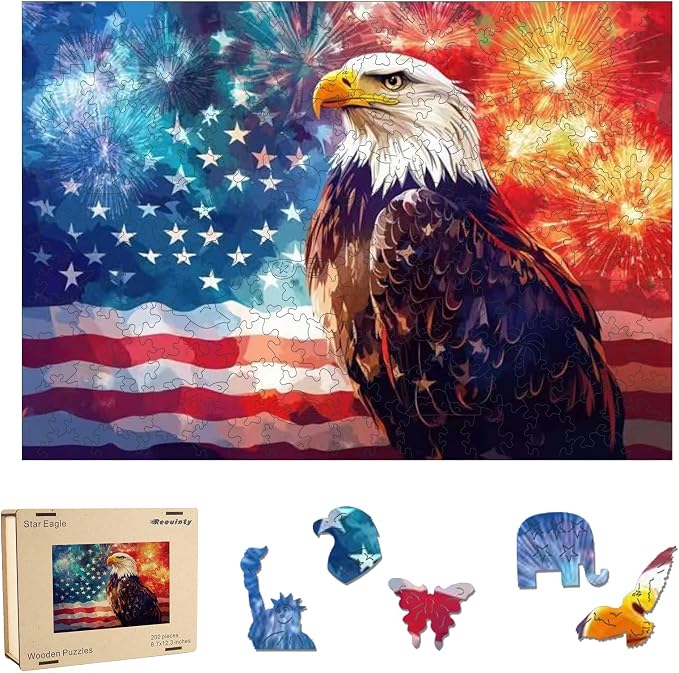 Reouinty Wooden Puzzle for Adults 500 Pieces, Eagle Wood Jigsaw Puzzles by Reouintywoodenpuzzle