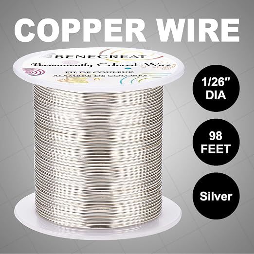 BENECREAT 18 Gauge 32 Yards Tarnish Resistant Silver Wire Jewelry Beading Wire - Image 5