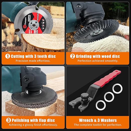 Pomsare 13PCS Angle Grinder Polishing Pad Sanding Disc, Wood Carving Disc Set - Image 6