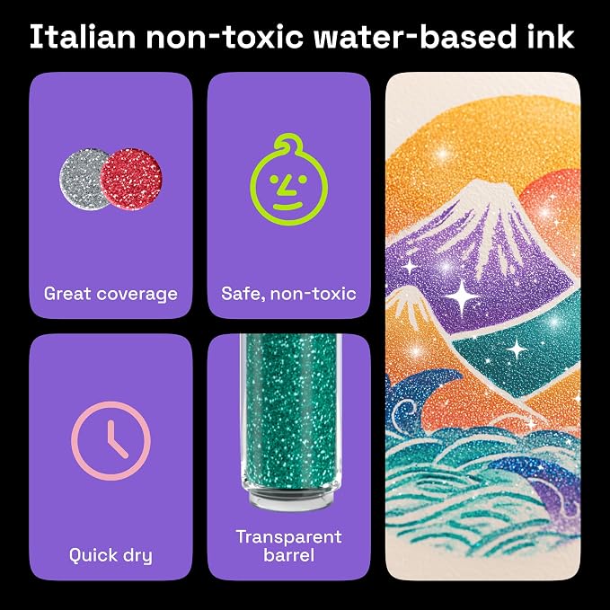 ARTISTRO 12 Glitter Paint Pens for Glass Marking, Rock Painting, Scrapbooking - Image 5