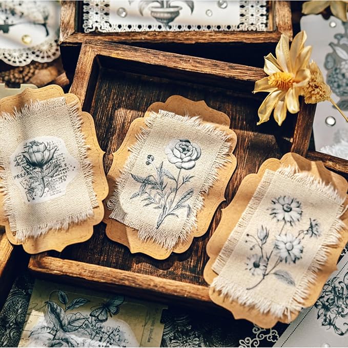 2 Sheets Vintage Floral Rub On Transfer Stickers, - Image 9