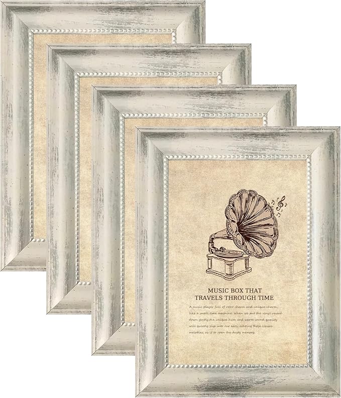 8x10 Picture Frames Set of 4 Rustic Retro Photo Frame- Ornate Finish Photo Frame by TKYGU