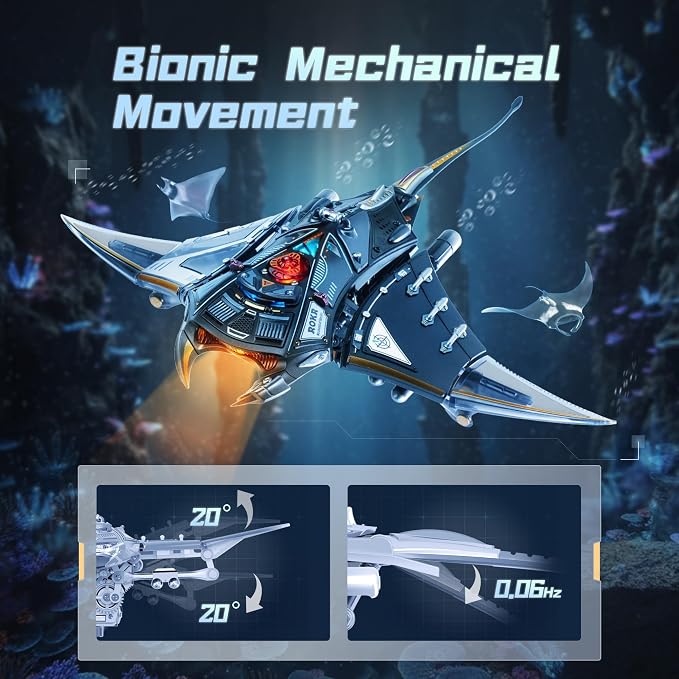 ROKR Mechanical Manta Ray 3D Metal Model Puzzle - Image 3