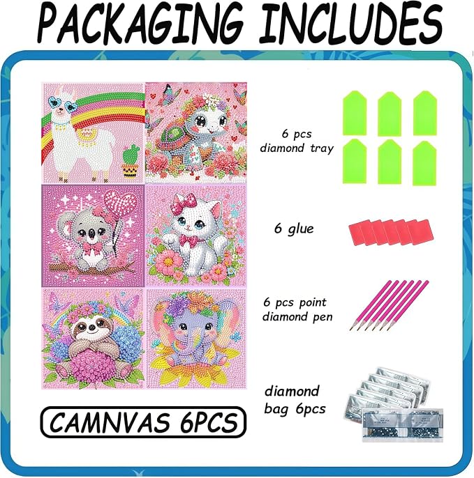 Acelii 6 Pack 5D Elephant Diamond Painting Kits - Image 5