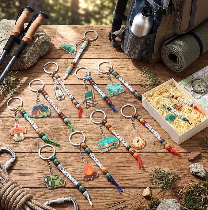 Landical 564 Pcs Camper Keychain Making Kit DIY Name Bead Key Chain Craft - Image 4