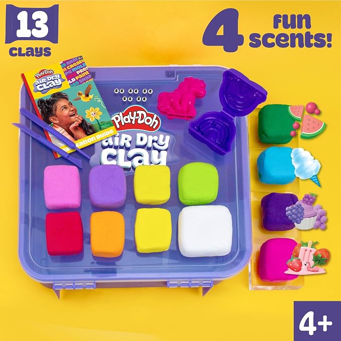 Play-Doh Air Dry Clay Case, Scented Variety Pack, 13 Air-Dry Clays, Fun Molds - Image 4