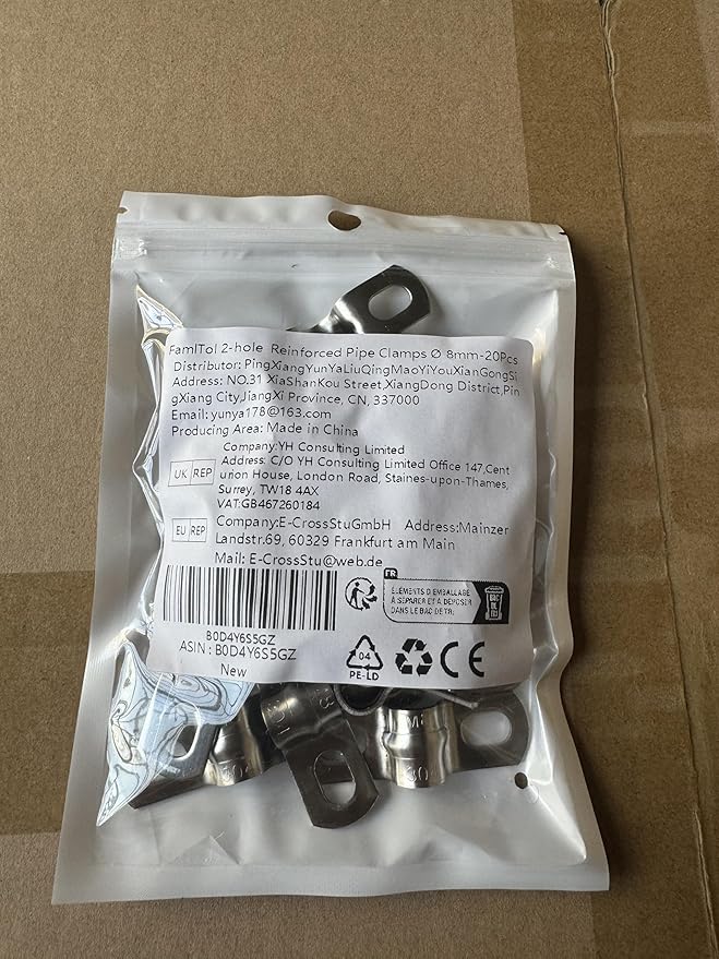 20 pcs 5/16" Conduit Clamp Two Hole U Bracket, Pipe Bracket Heavy Duty for Pipe/Electrical Conduit | OD 5/16" | 20 pcs