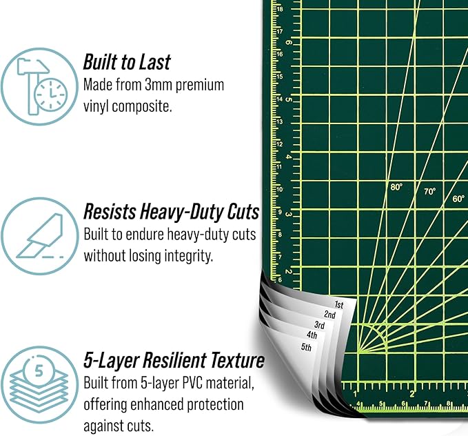 Adir Professional Self Reversible Healing Cutting Mat, 18 by 24-Inch - Image 3