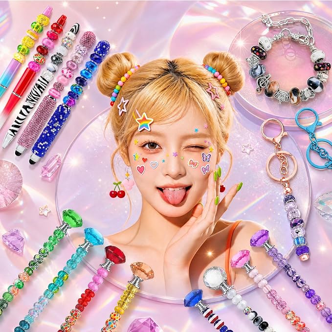 Aipridy European Large Hole Beads, Colorful Glass Charm Beads Set - Image 5