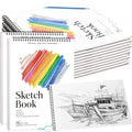 12 Pack Sketch Books, 8.5 x 11 Inch Mini Sketchbook, 68lb/100gsm Spiral Bound by Prudiut