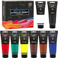 GOTIDEAL Craft Acrylic Paint Set, 8 Primary Colors（ Rich Pigments Non-Toxic by GOTIDEAL