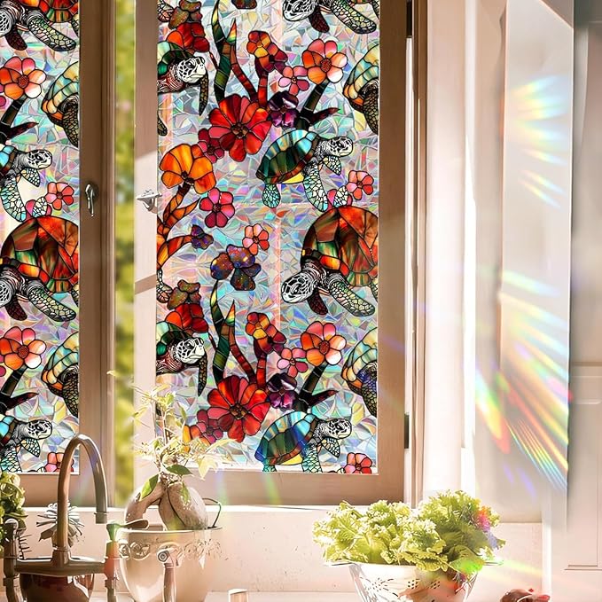 Magnolia Flower Window Privacy Film by UQRUI