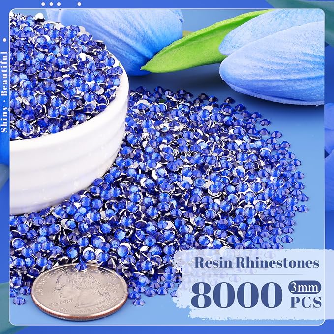 8000PCS 3mm Resin Rhinestones Bulk - Image 2