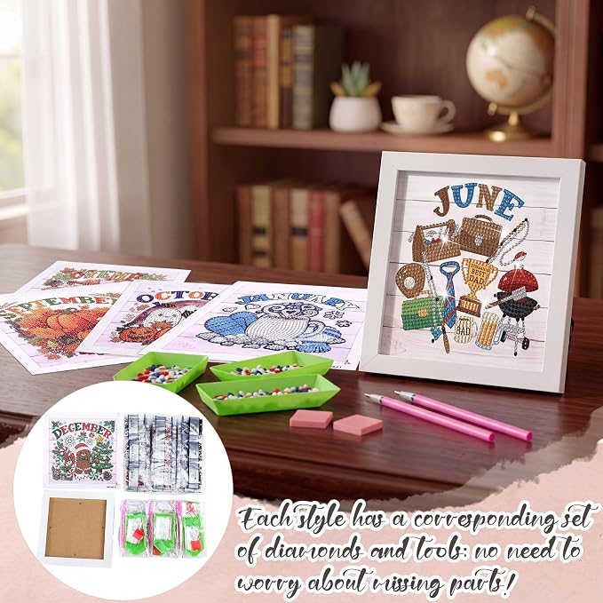 13 Pcs Fall Interchangeable Monthly Diamond Art Kits - Image 6