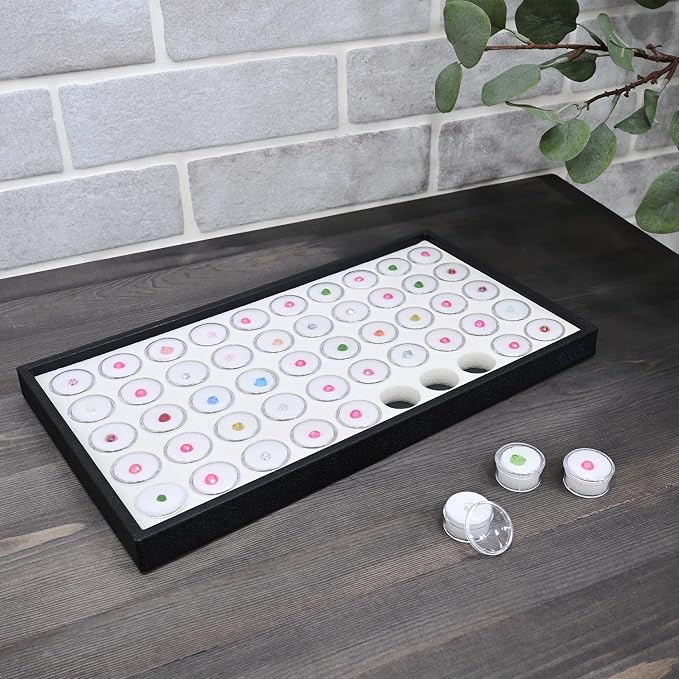 Ikee Design White Foam Gem Jars Showcase Stackable Display Tray - Image 9
