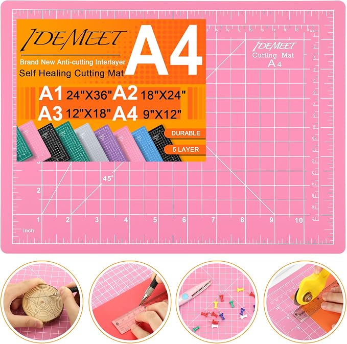 Density-upgraded 9"x12" Self Healing Cutting Mat, Idemeet Rotary Sewing Mat by IDEMEET