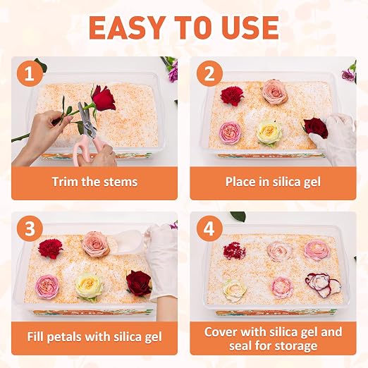 TUXIYA 5LBS Silica Gel Flower Drying, Reusable Flower Drying Silica Gel Crystals - Image 3