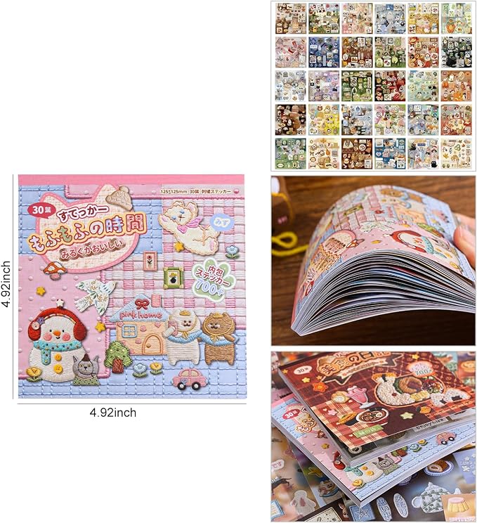 Girl's Japanese Retro Sticker Book, 700+ Kawaii Old Showa Style Embroidered - Image 7