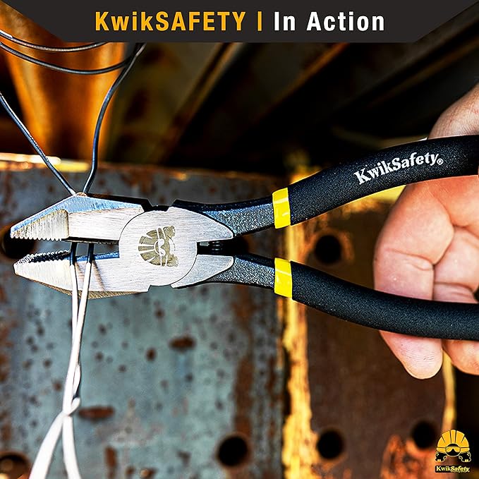 KwikSafety - Charlotte, NC - PINZA Ironworker Pliers Spring Loaded Action Side Cutters Steel Rebar Wire Cutters Bi-Material Tempered Handles & Aggressive Cross-Hatched Knurl Lineman Pliers