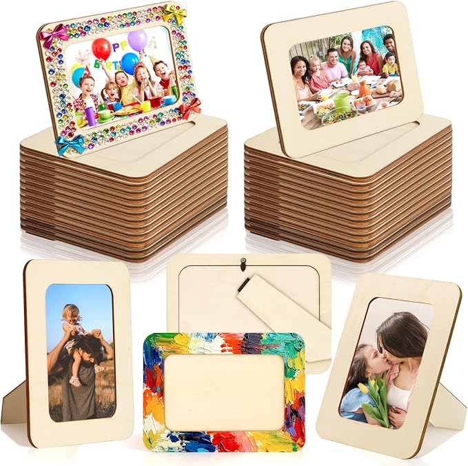 RYKOMO 24 Pack DIY Wooden Picture Frames by RYKOMO