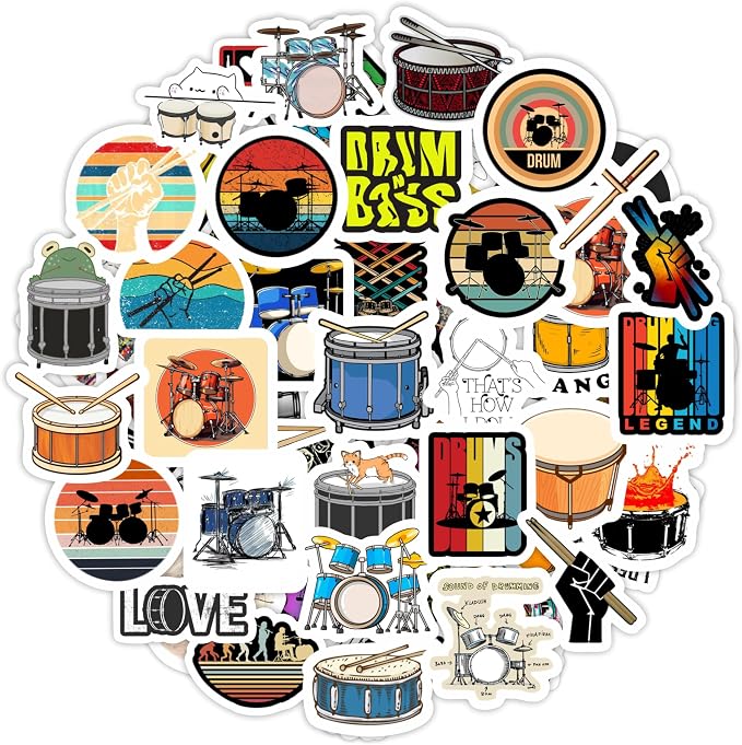 BulbaCraft Drum Stickers for Water Bottle and Laptop by BulbaCraft