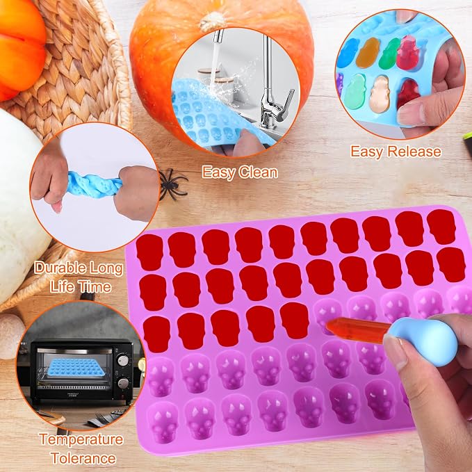 Palksky Skull Gummy Silicone Mold Sugar Chocolate Candy Molds, Skull Silicone - Image 7