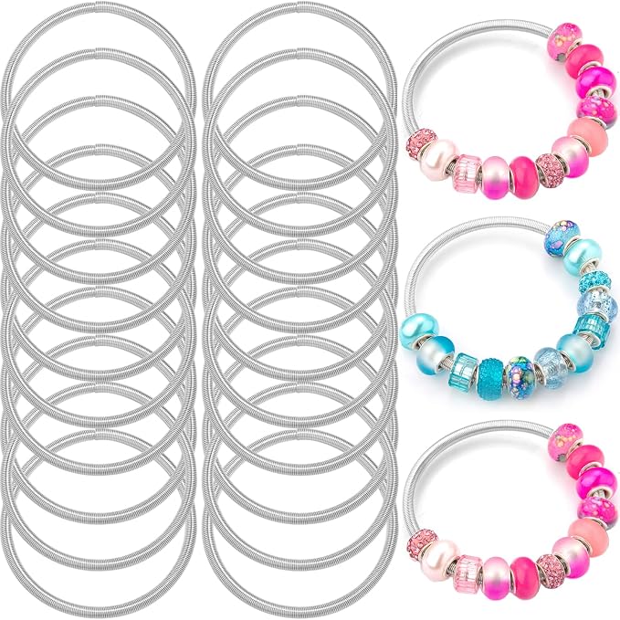 ZYEHXED 20 Pieces Snake Charm Bracelet, 4mm Expandable Charm Bangle Bracelets by BRACELETMAKINGKIT