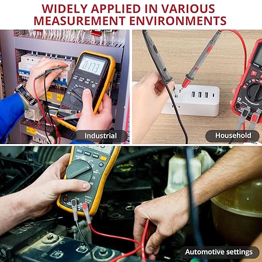 BINTA Multimeter Test Leads Kit for Home DIY, Electrical Test, Car Maintenance, Test Leads Kit with Replaceable Test Probes, Alligator Clips, Insulated Cap, Wrench CATIII 1000V 20A