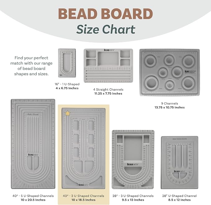 The Beadsmith Bead Board, 3 U-Shape and 3 Straight Channels, 10 x 18.5 inches - Image 6