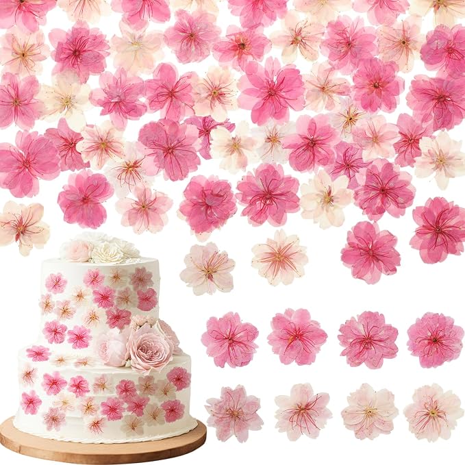 96 Pcs Natural Dried Pressed Edible Flowers by Unknown