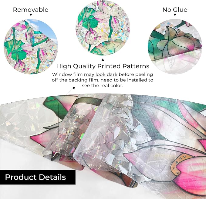 ADD.HERES Window Privacy Film, Stained Glass Decorative Static Cling, Removable - Image 8