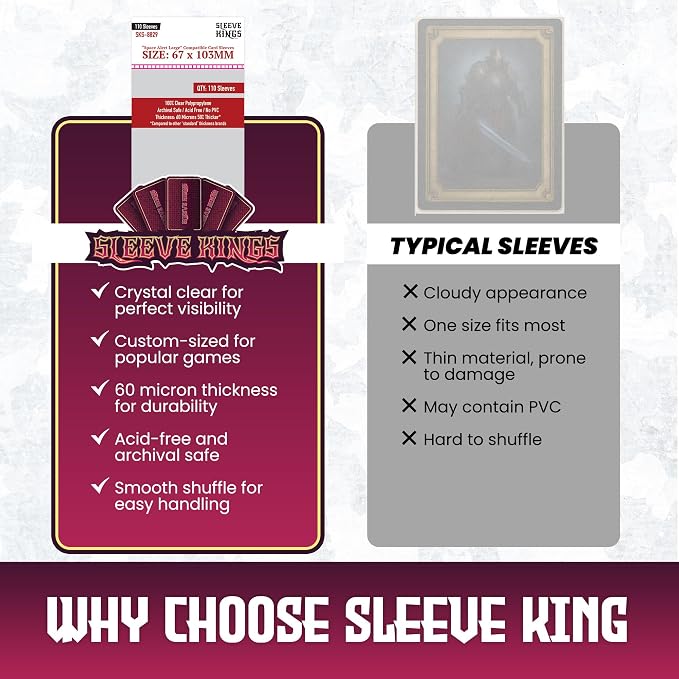 Sleeve Kings Standard Card Sleeves – 110 Count, Large Size, Compatible - Image 6