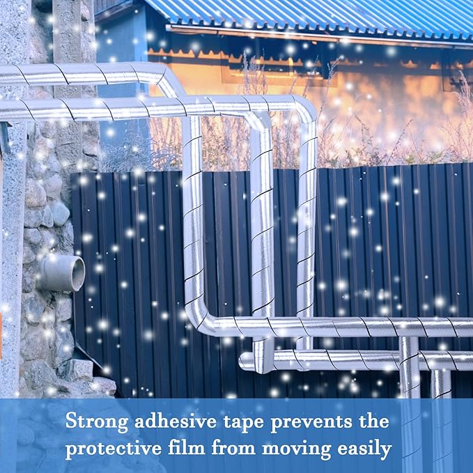 2in x 59FT Pipe Insulation Foam Tape,Self Adhesive Pipes Wrap Insulation Tape with Aluminum Foil,Waterproof Water Pipes Wrap Insulation Tape for Winter Cold Hot Water Pipes